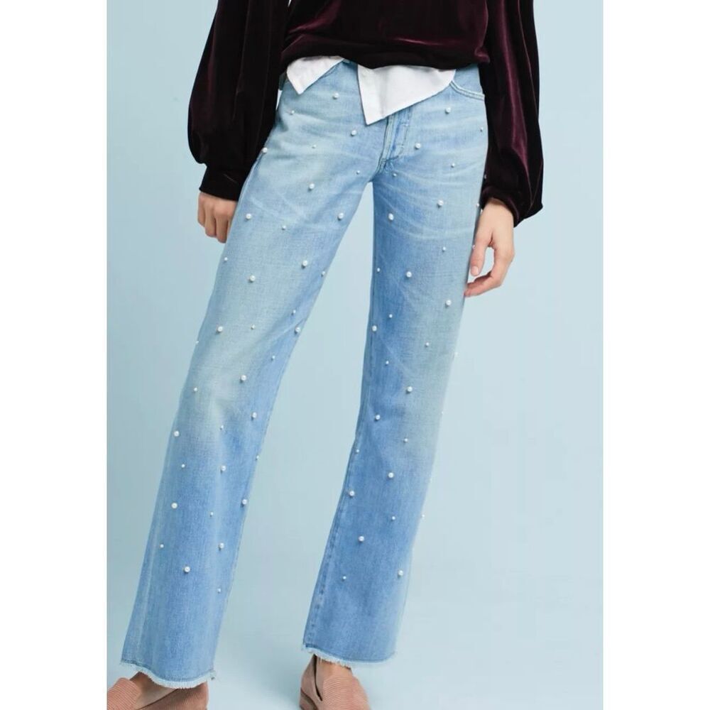 Citizens of Humanity Anthropologie Parker pearl relaxed Jean size 27